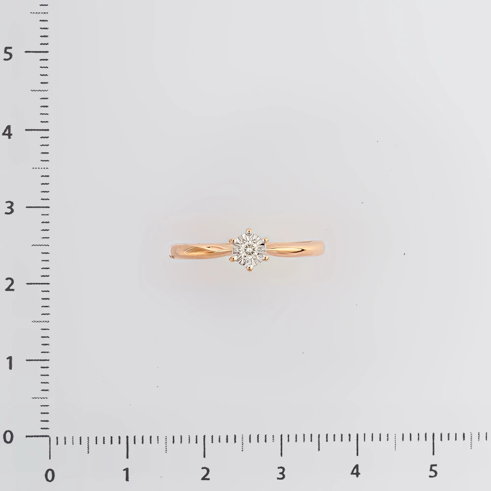 Кольцо с бриллиантом из красного золота 585 пробы