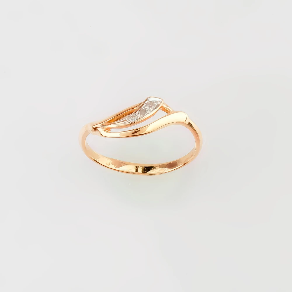 Кольцо с бриллиантом из красного золота 585 пробы