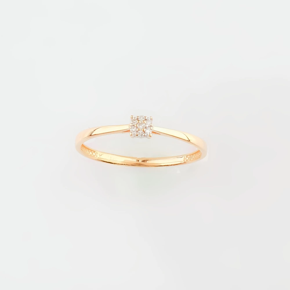 Кольцо с бриллиантом из красного золота 585 пробы