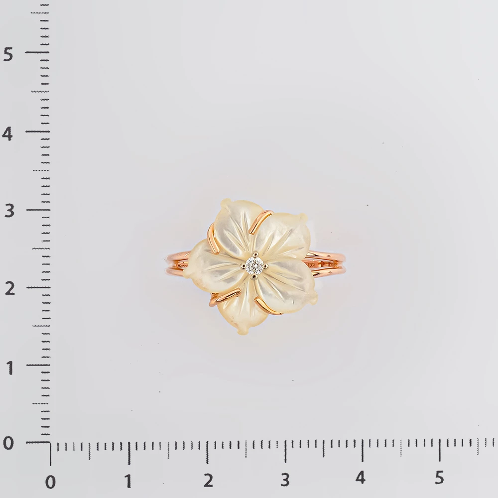 Кольцо с перламутром из красного золота 585 пробы