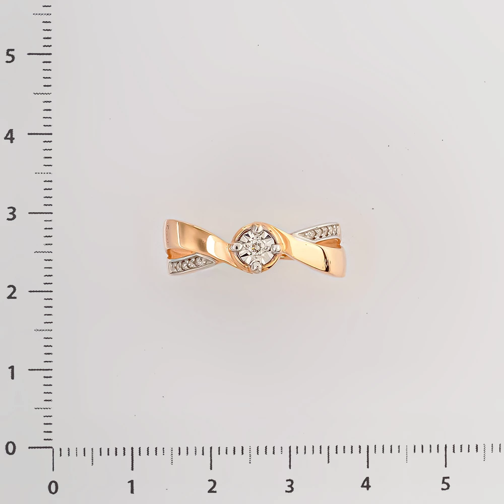 Кольцо с бриллиантом из красного золота 585 пробы