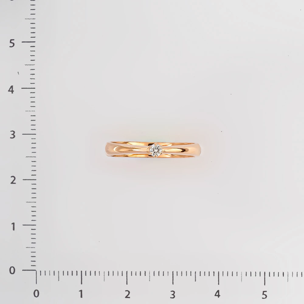 Кольцо с бриллиантом из красного золота 585 пробы