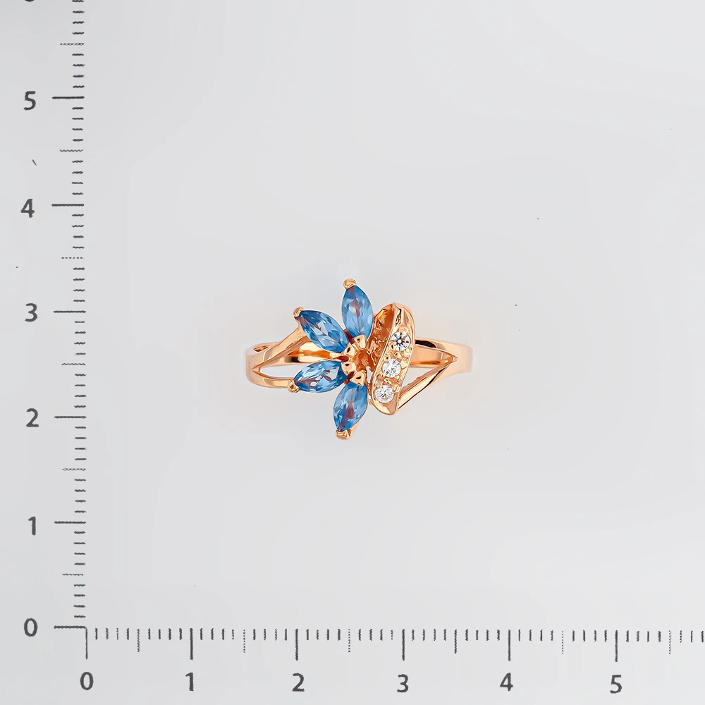 Кольцо с топазом из красного золота 585 пробы Кольцо с топазом из красного золота 585 пробы