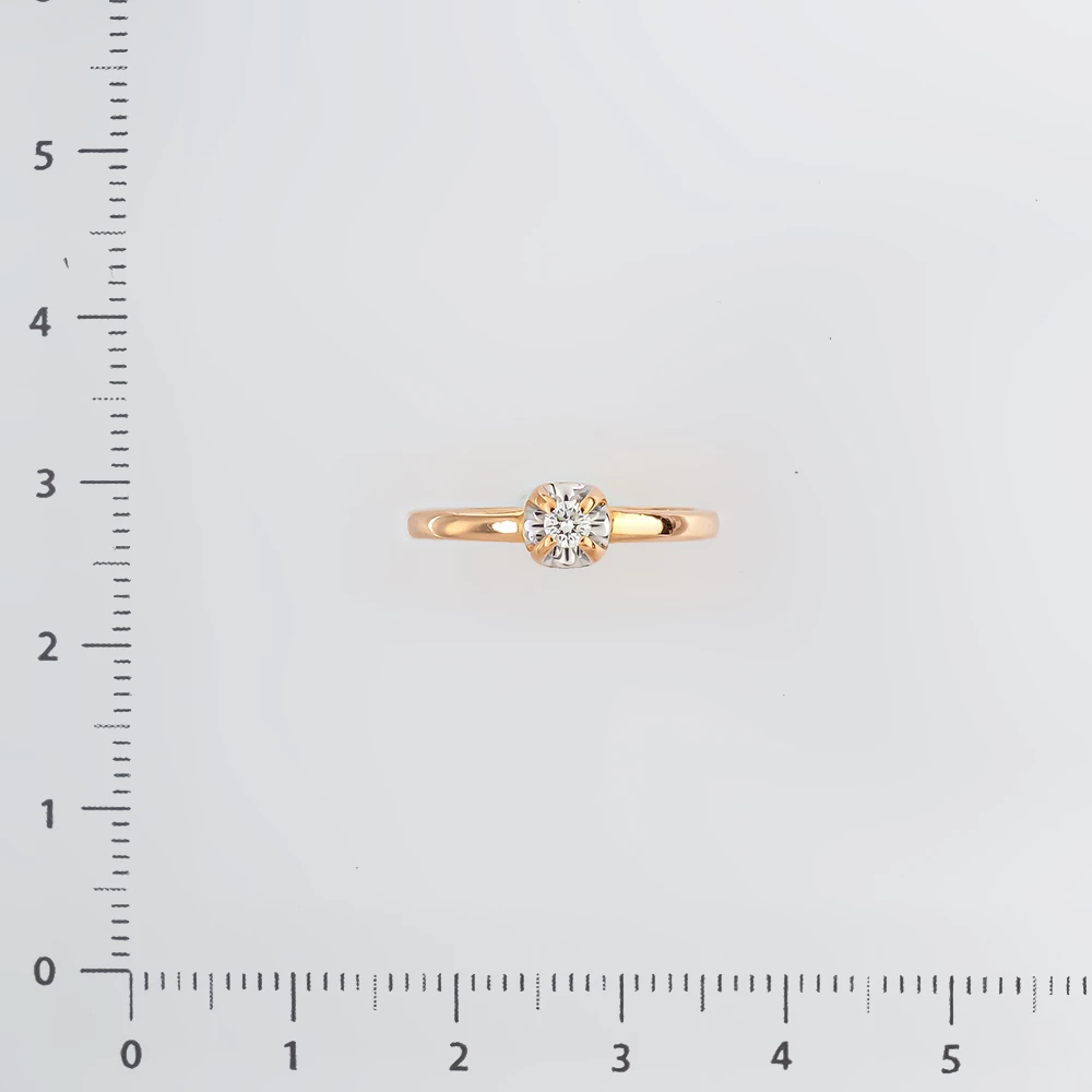 Кольцо с бриллиантом из красного золота 585 пробы