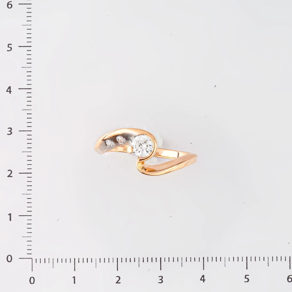 Кольцо с фианитом из красного золота 585 пробы Кольцо с фианитом из красного золота 585 пробы