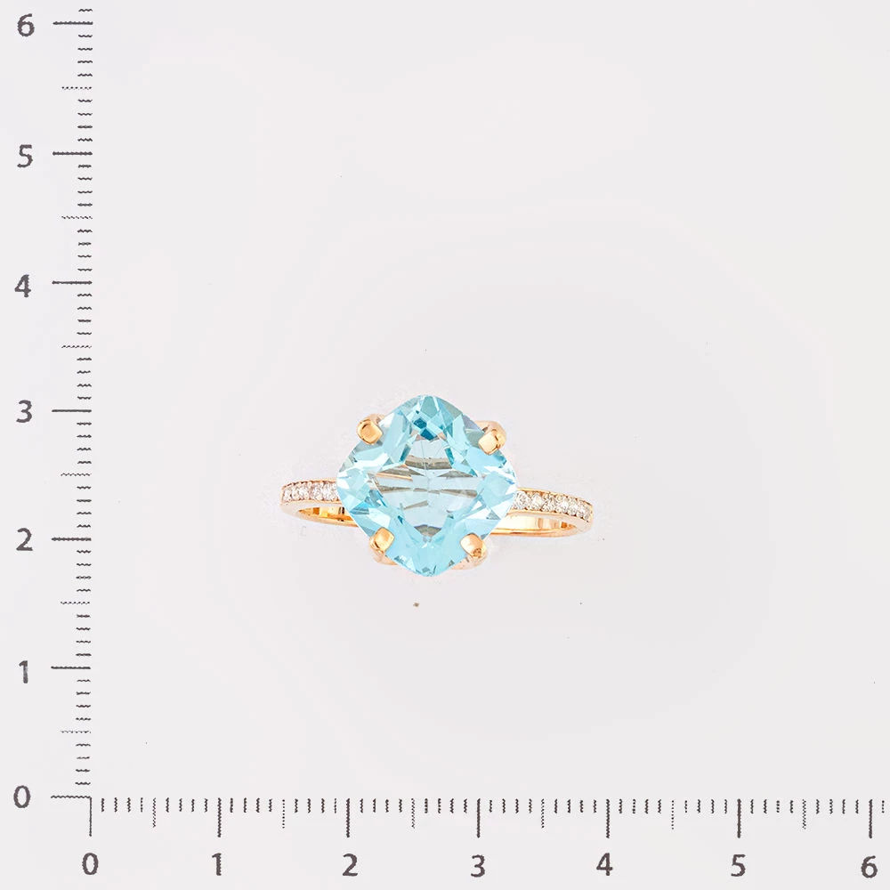 Кольцо с топазом из красного золота 585 пробы