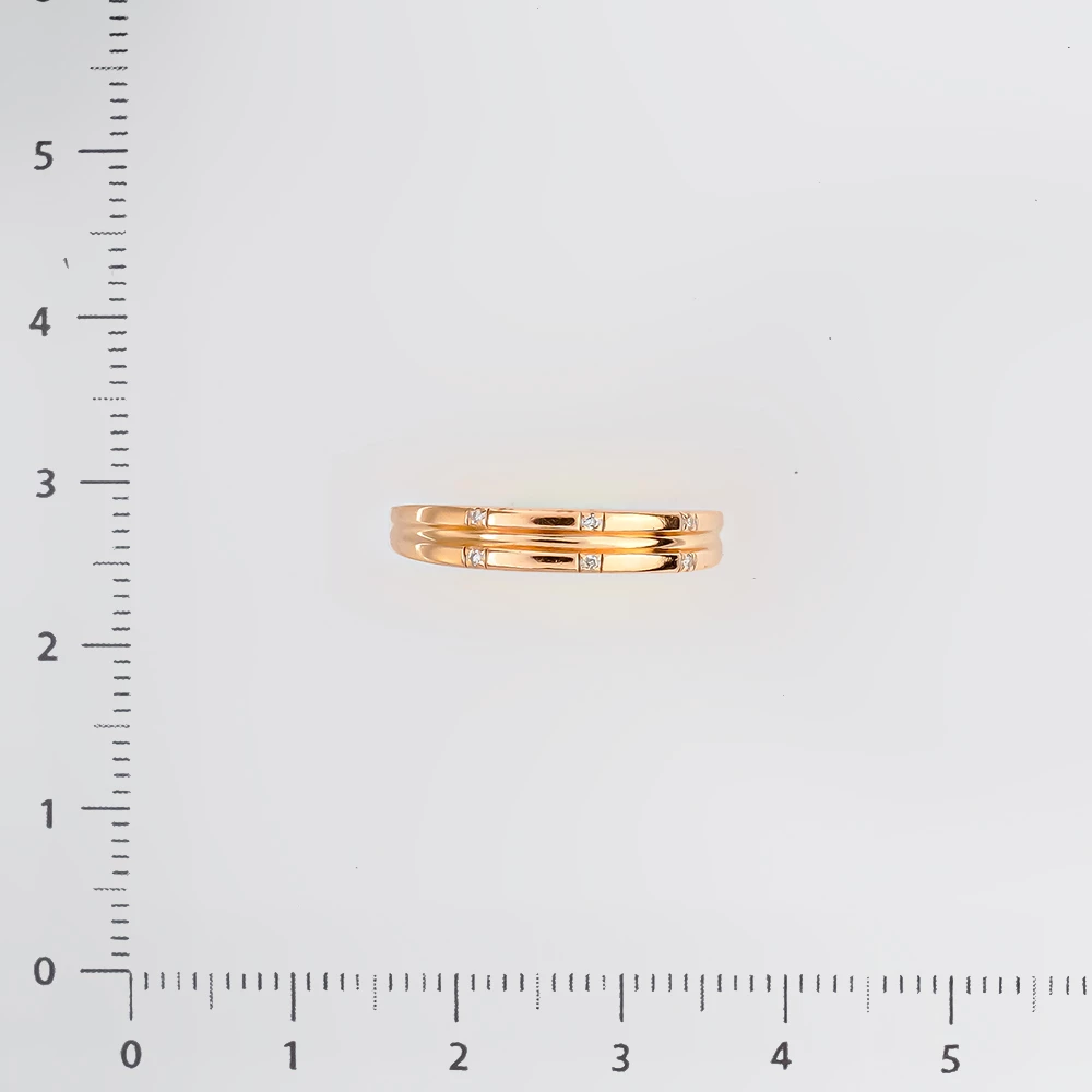 Кольцо с бриллиантом из красного золота 585 пробы