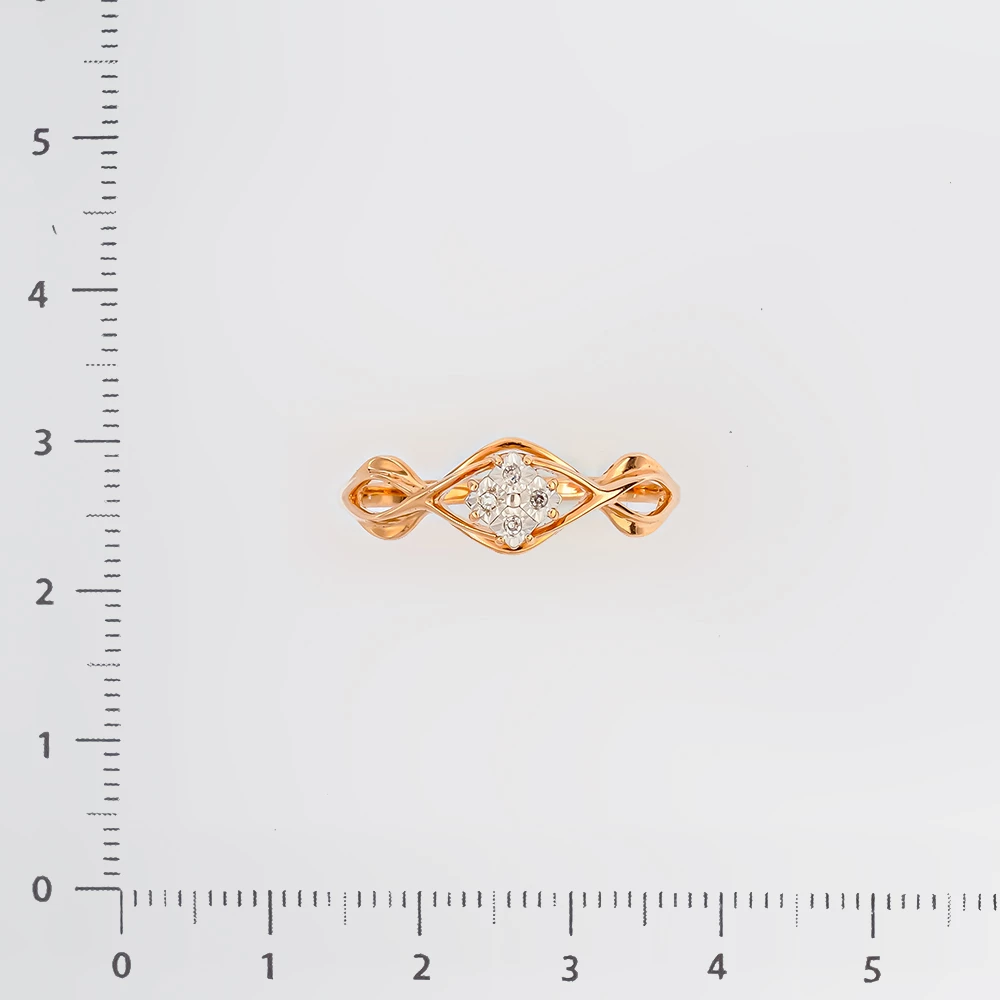 Кольцо с бриллиантом из красного золота 585 пробы