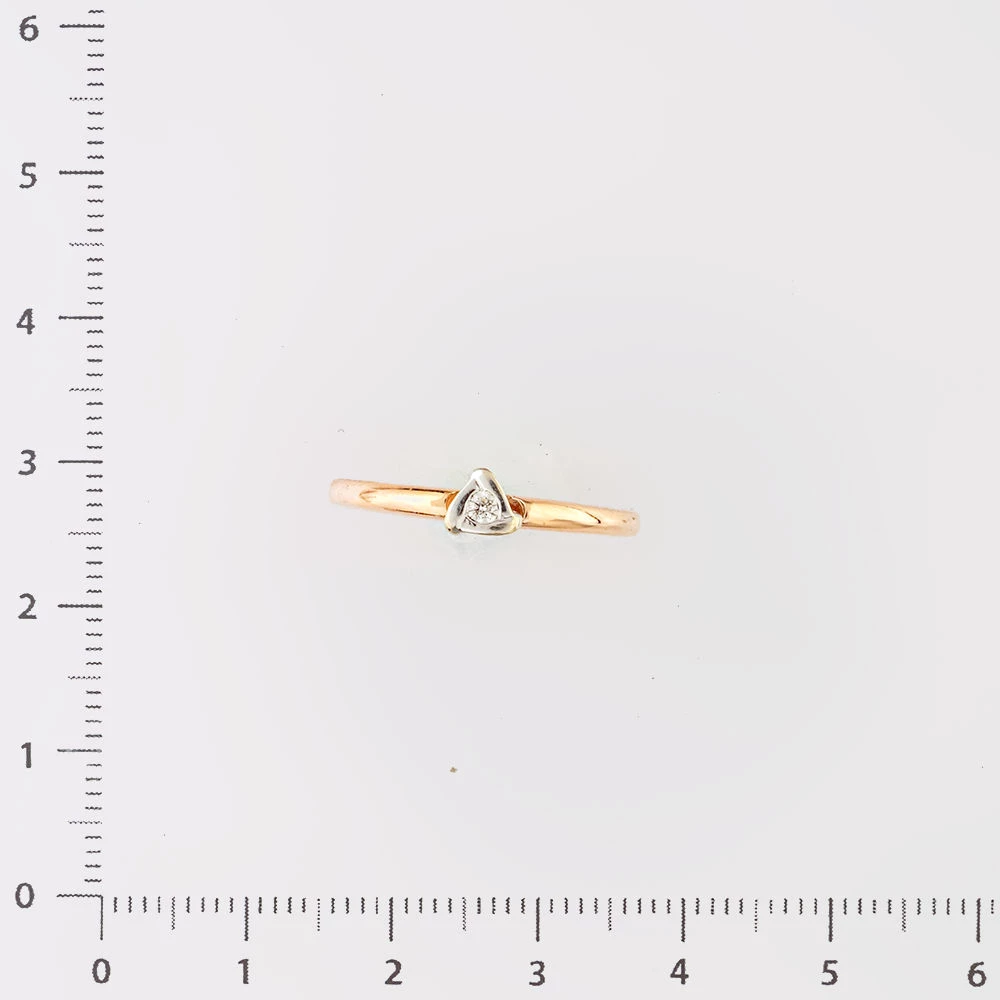 Кольцо с бриллиантом из красного золота 585 пробы