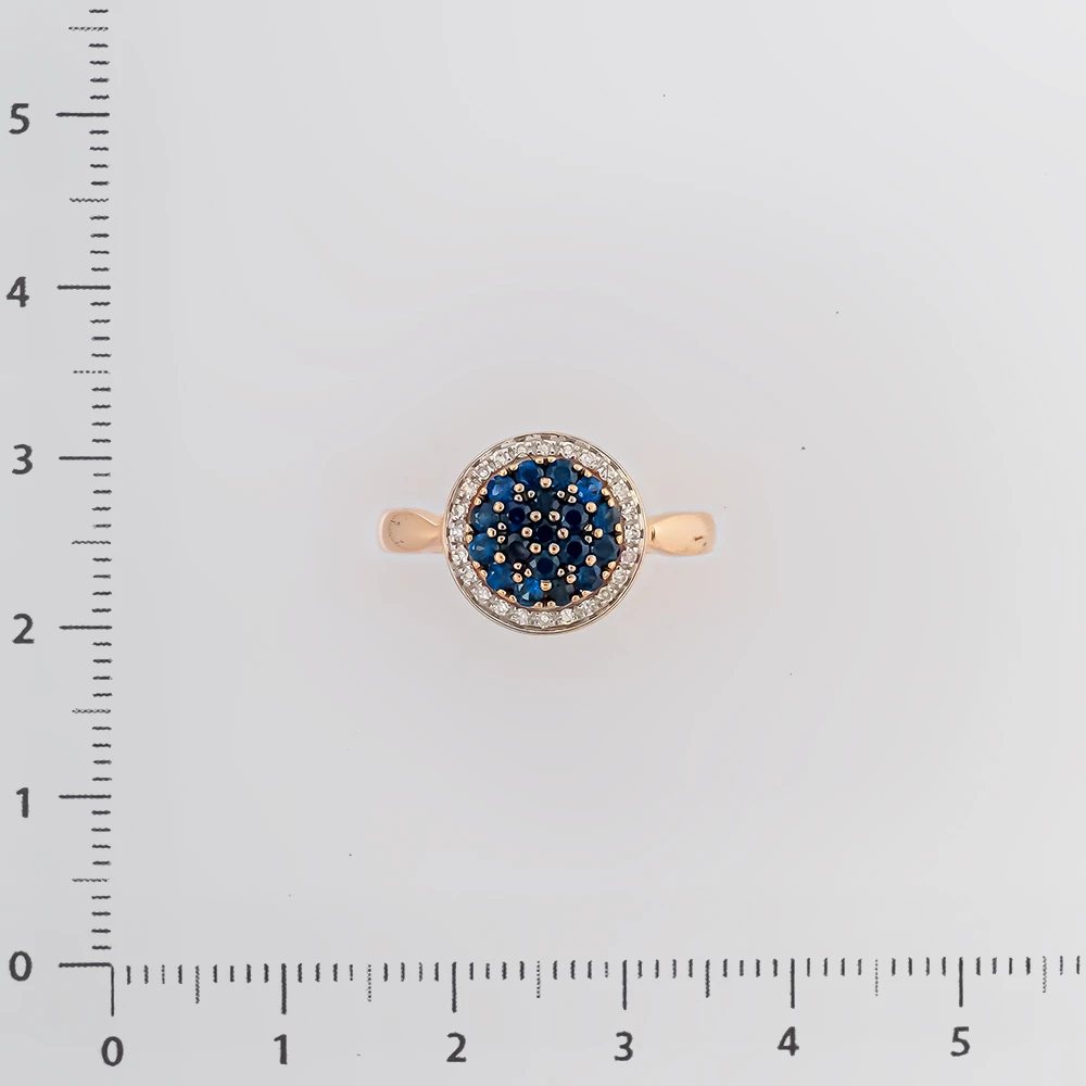 Кольцо с сапфиром из красного золота 585 пробы