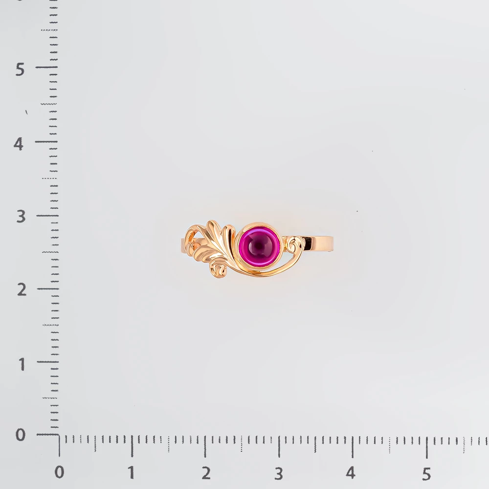 Кольцо с фианитом из красного золота 583 пробы