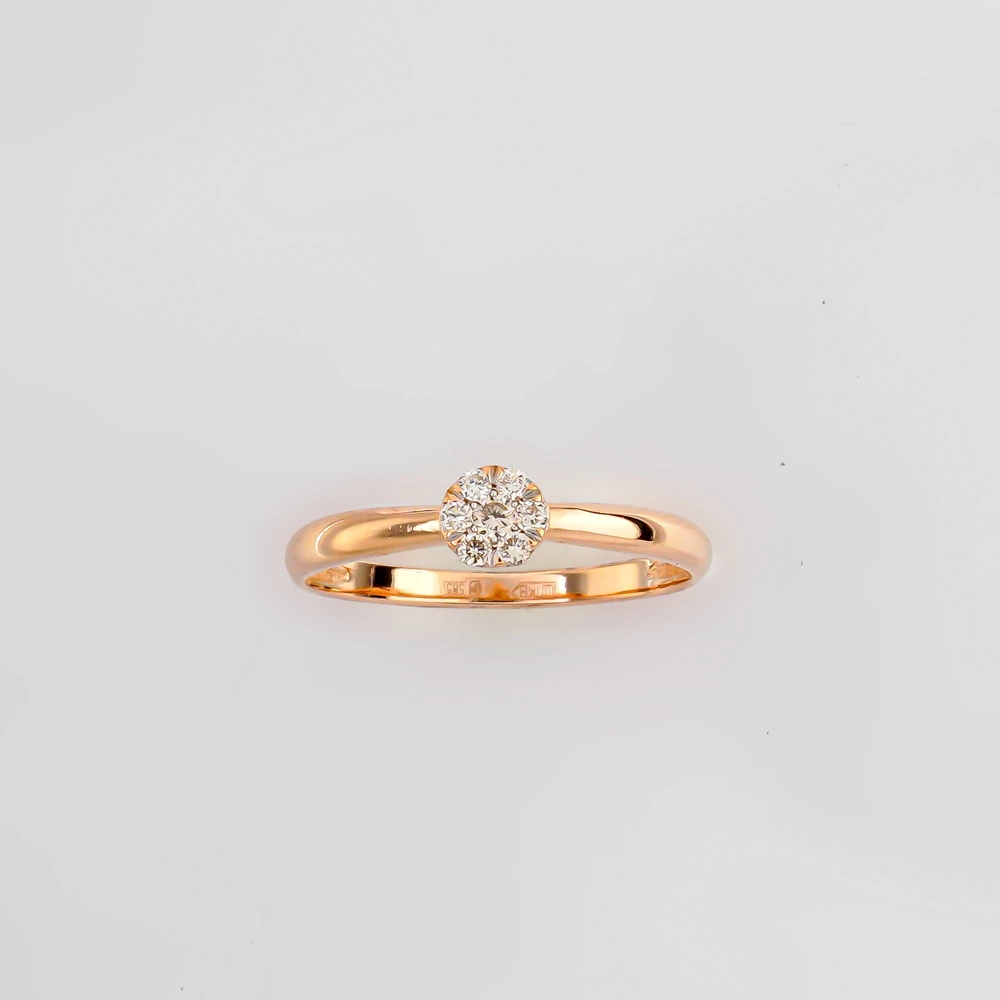 Кольцо с бриллиантом из красного золота 585 пробы