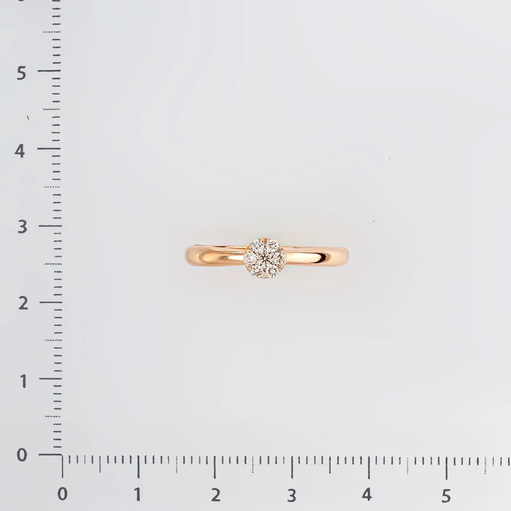 Кольцо с бриллиантом из красного золота 585 пробы