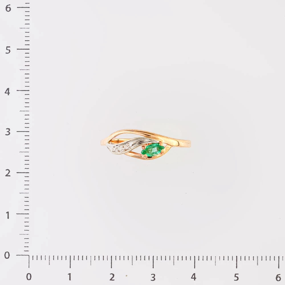 Кольцо с изумрудом из красного золота 375 пробы