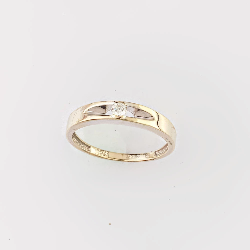 Кольцо с бриллиантом из белого золота 585 пробы