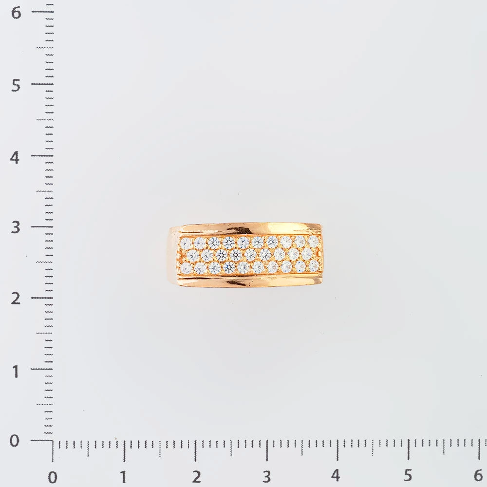 Кольцо с фианитом из красного золота 585 пробы