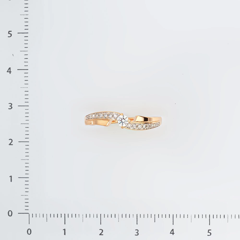 Кольцо с бриллиантом из красного золота 585 пробы