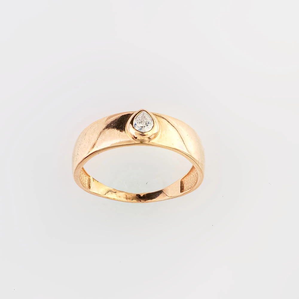 Кольцо с фианитом из белого золота 585 пробы