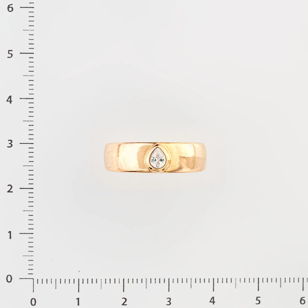 Кольцо с фианитом из белого золота 585 пробы