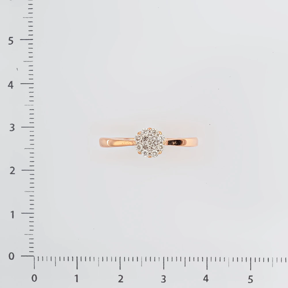 Кольцо с бриллиантом из красного золота 585 пробы