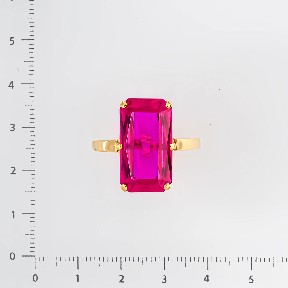 Кольцо с фианитом из желтого золота 750 пробы