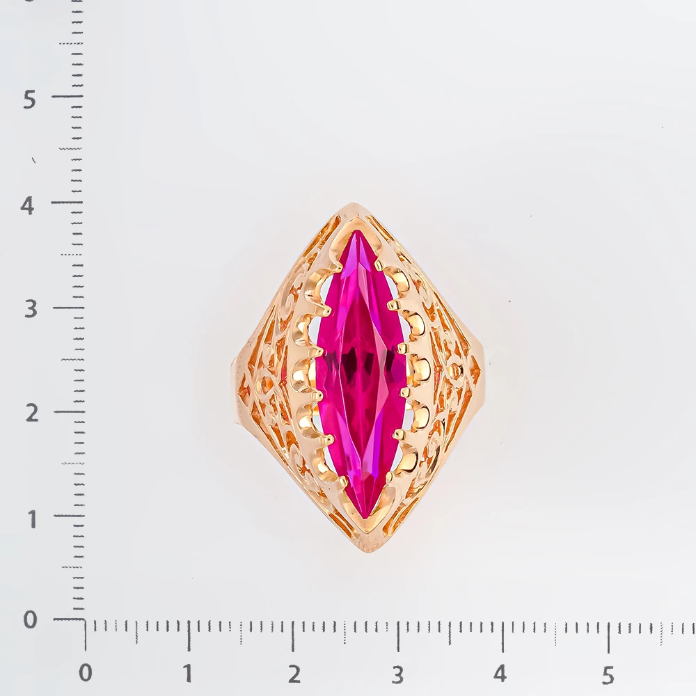 Кольцо с фианитом из красного золота 583 пробы Кольцо с фианитом из красного золота 583 пробы