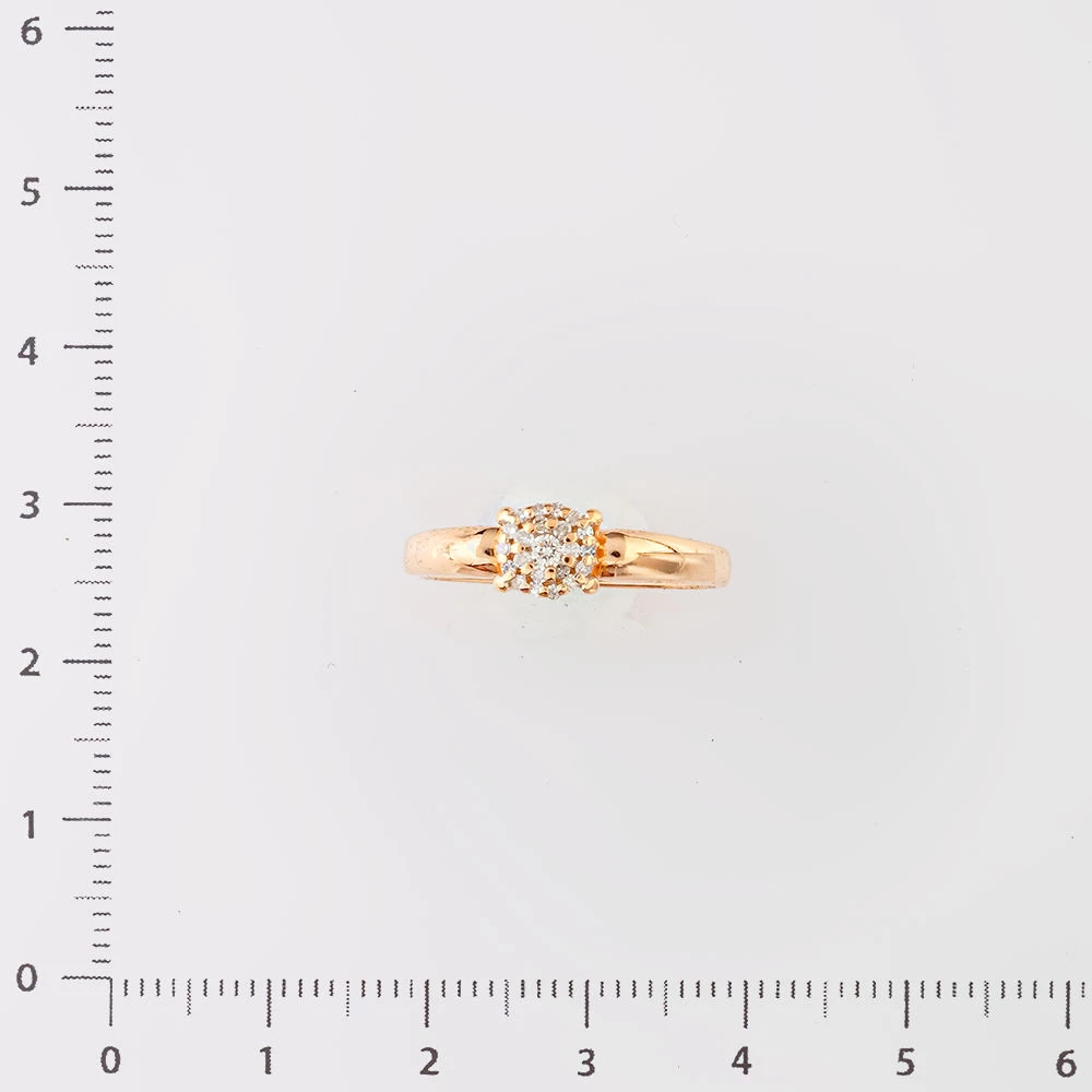 Кольцо с бриллиантом из красного золота 585 пробы