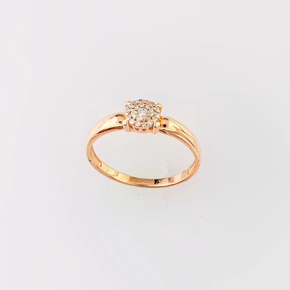 Кольцо с бриллиантом из красного золота 585 пробы