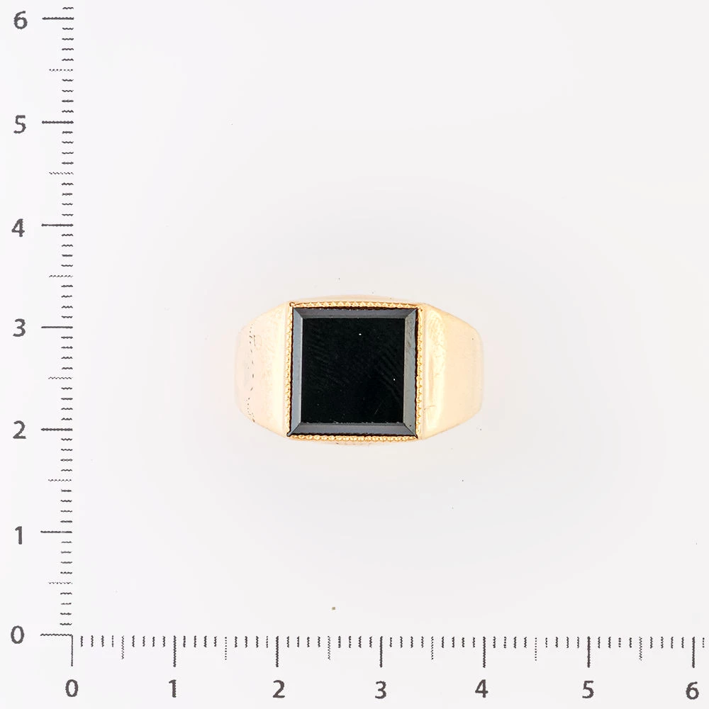 Кольцо с ониксом из красного золота 585 пробы
