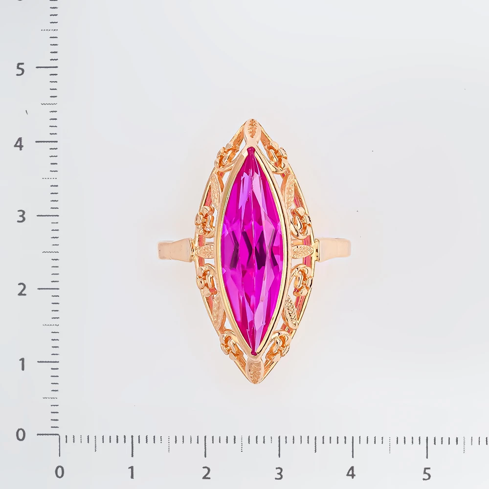 Кольцо с фианитом из красного золота 583 пробы Кольцо с фианитом из красного золота 583 пробы