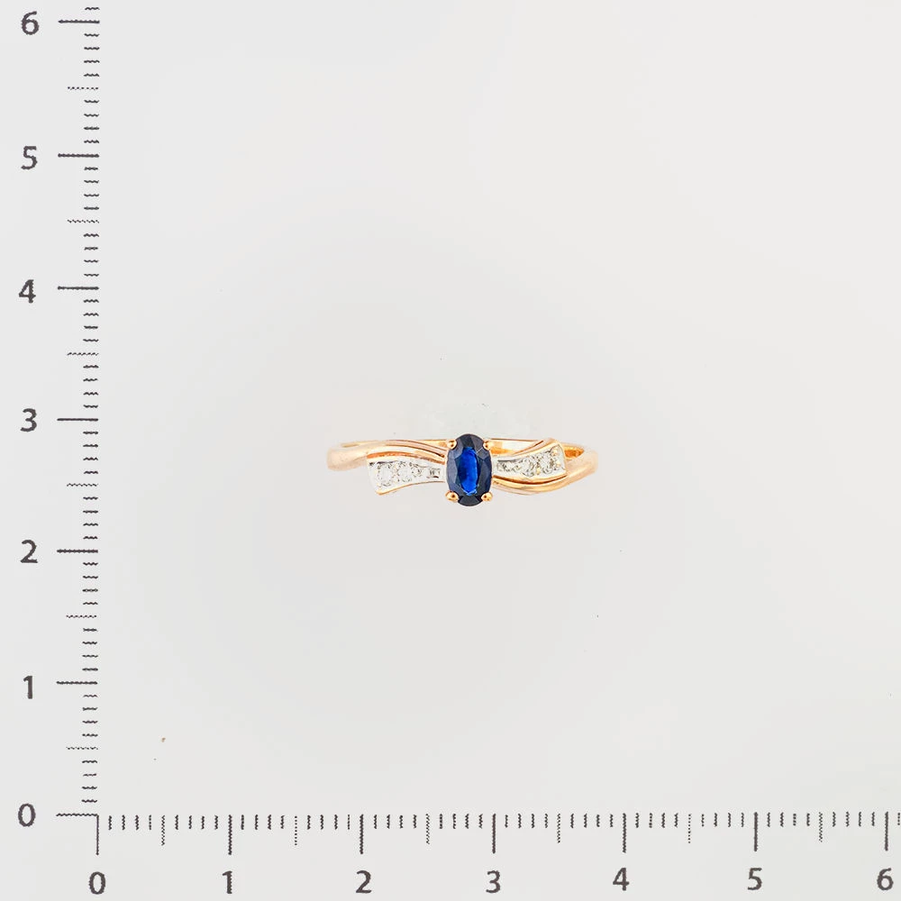 Кольцо с сапфиром из красного золота 585 пробы