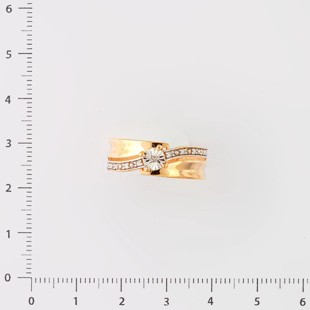 Кольцо с бриллиантом из красного золота 585 пробы