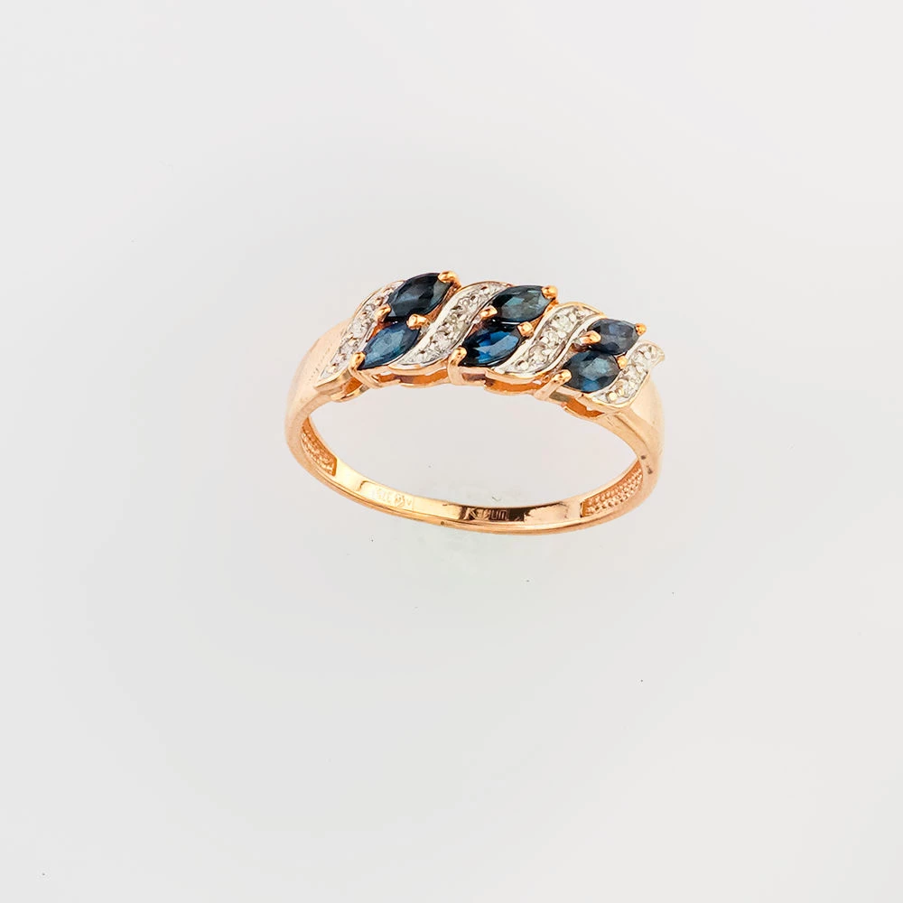 Кольцо с сапфиром из красного золота 375 пробы Кольцо с сапфиром из красного золота 375 пробы