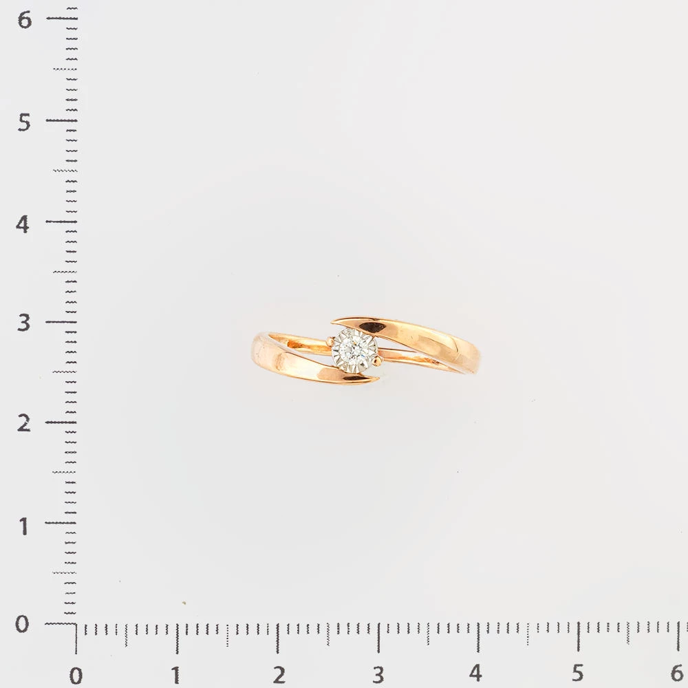 Кольцо с бриллиантом из красного золота 585 пробы