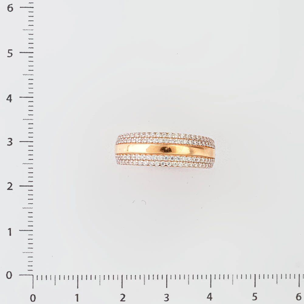 Кольцо с фианитом из красного золота 585 пробы