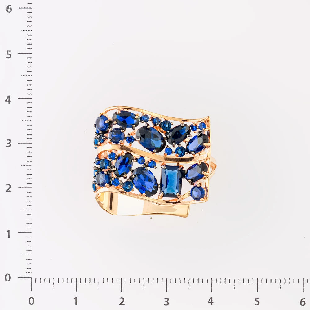 Кольцо с фианитом из красного золота 585 пробы