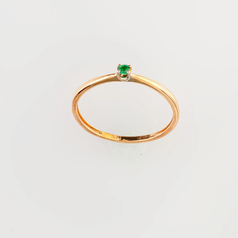 Кольцо с изумрудом из красного золота 585 пробы