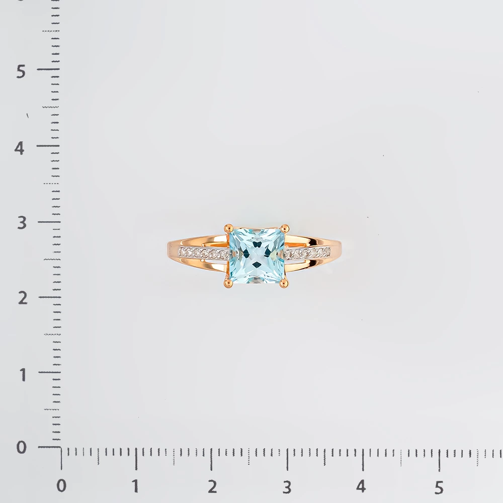 Кольцо с топазом из красного золота 585 пробы