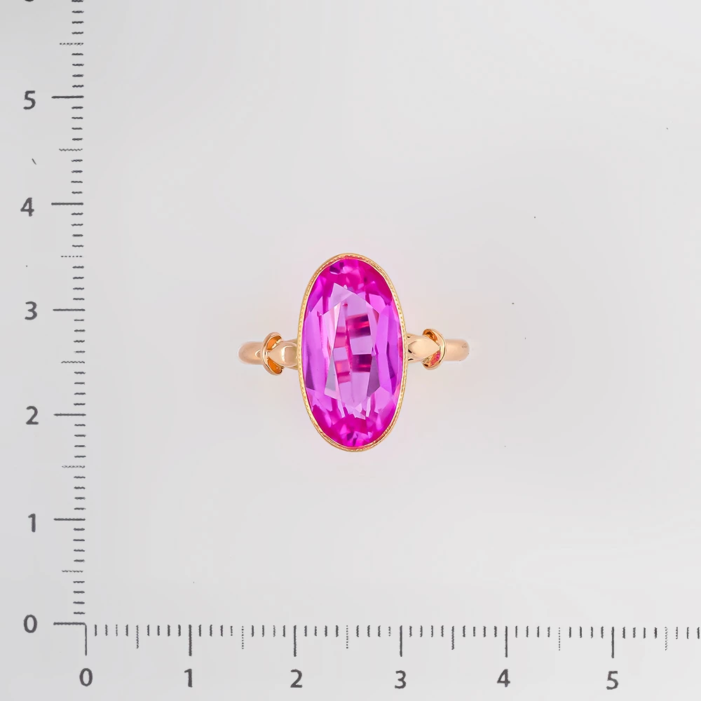 Кольцо с фианитом из красного золота 583 пробы