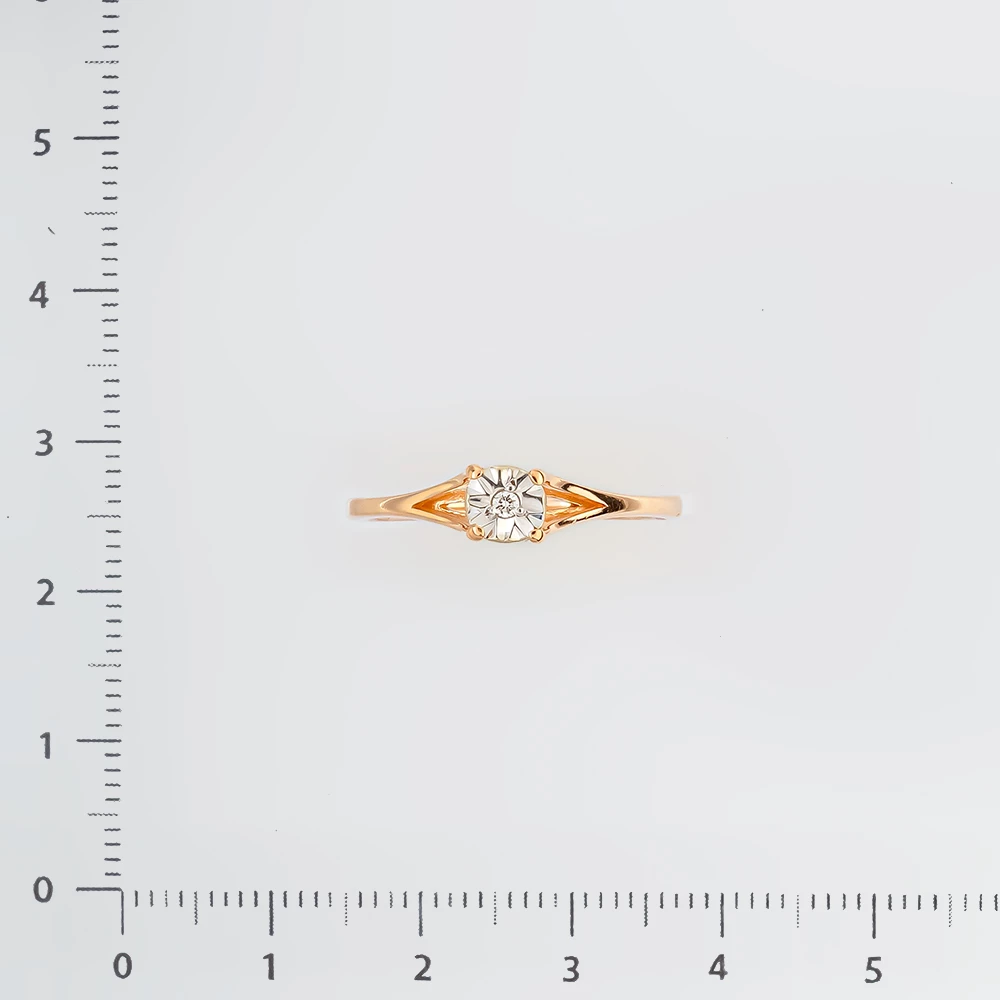 Кольцо с бриллиантом из красного золота 585 пробы