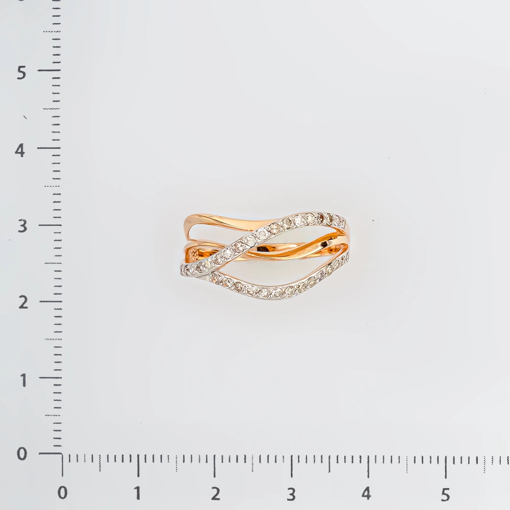 Кольцо с бриллиантом из красного золота 585 пробы