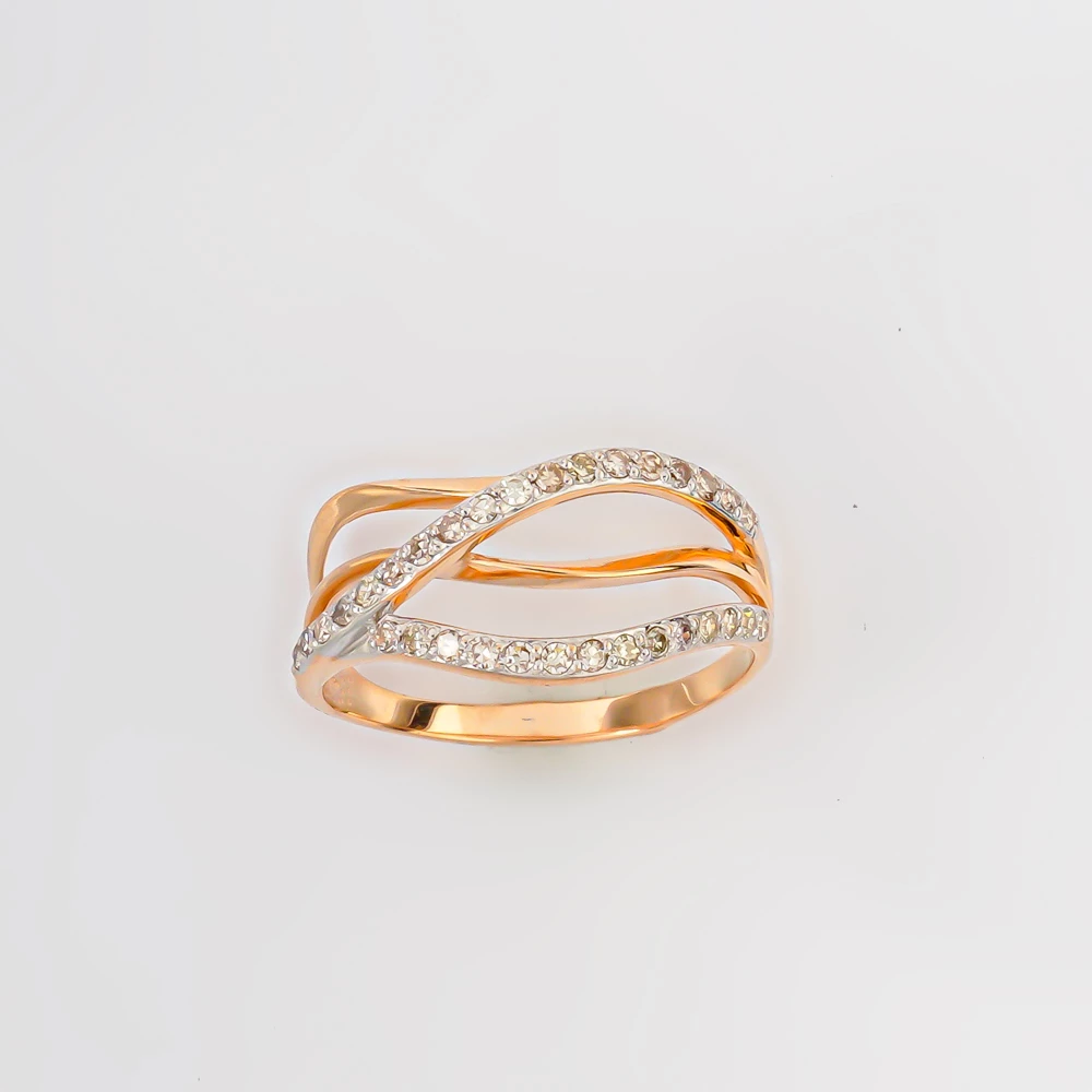 Кольцо с бриллиантом из красного золота 585 пробы