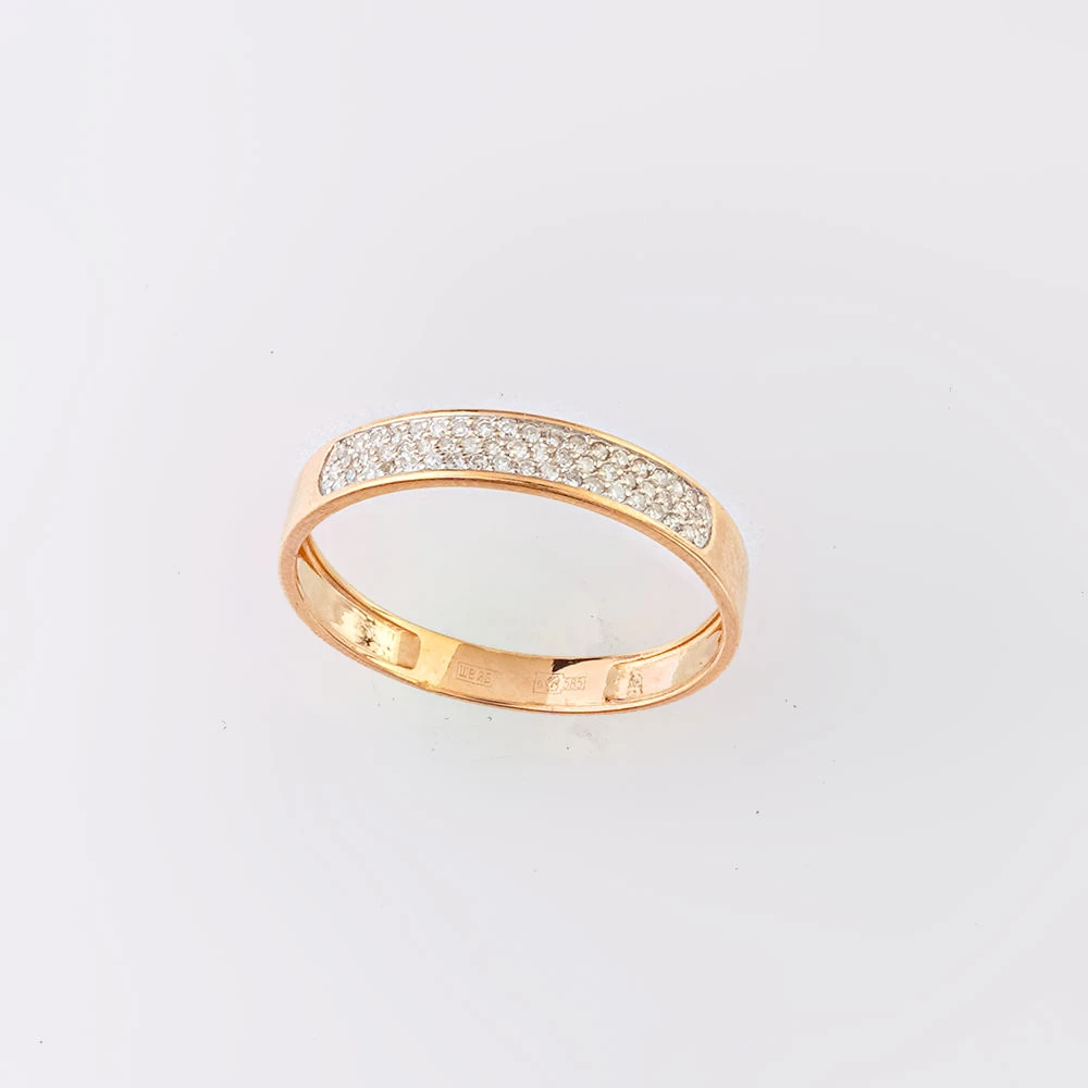 Кольцо с бриллиантом из красного золота 585 пробы