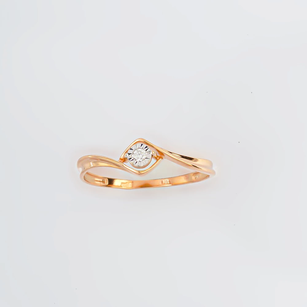 Кольцо с бриллиантом из красного золота 585 пробы Кольцо с бриллиантом из красного золота 585 пробы