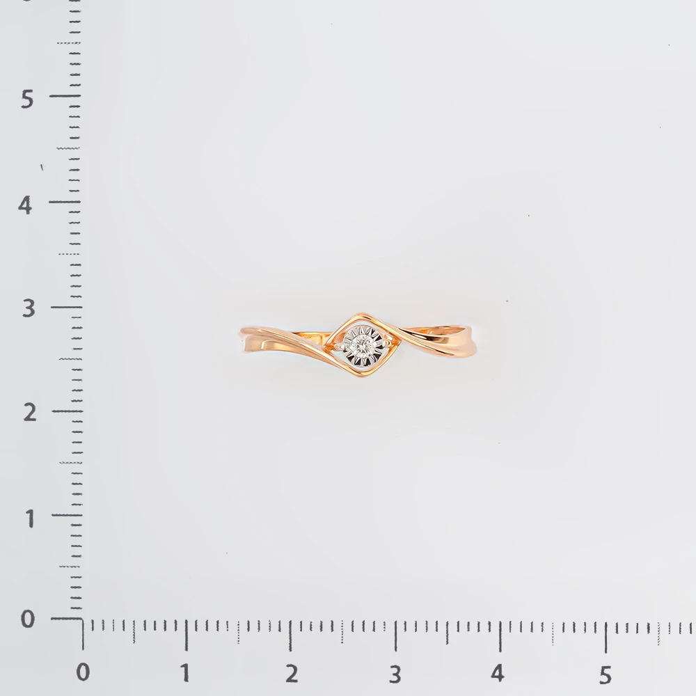 Кольцо с бриллиантом из красного золота 585 пробы Кольцо с бриллиантом из красного золота 585 пробы