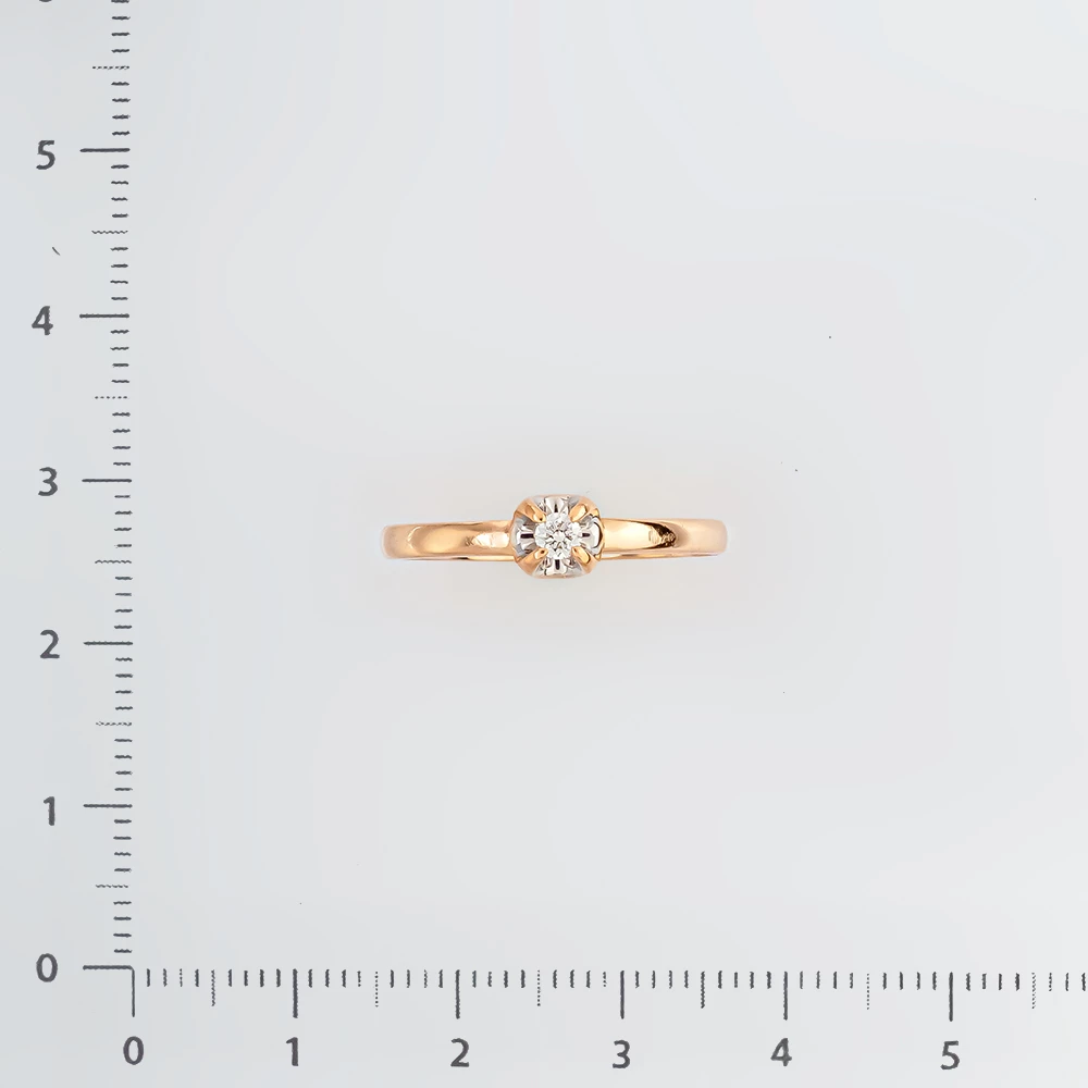 Кольцо с бриллиантом из красного золота 585 пробы