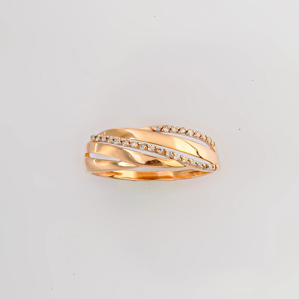 Кольцо с бриллиантом из красного золота 585 пробы