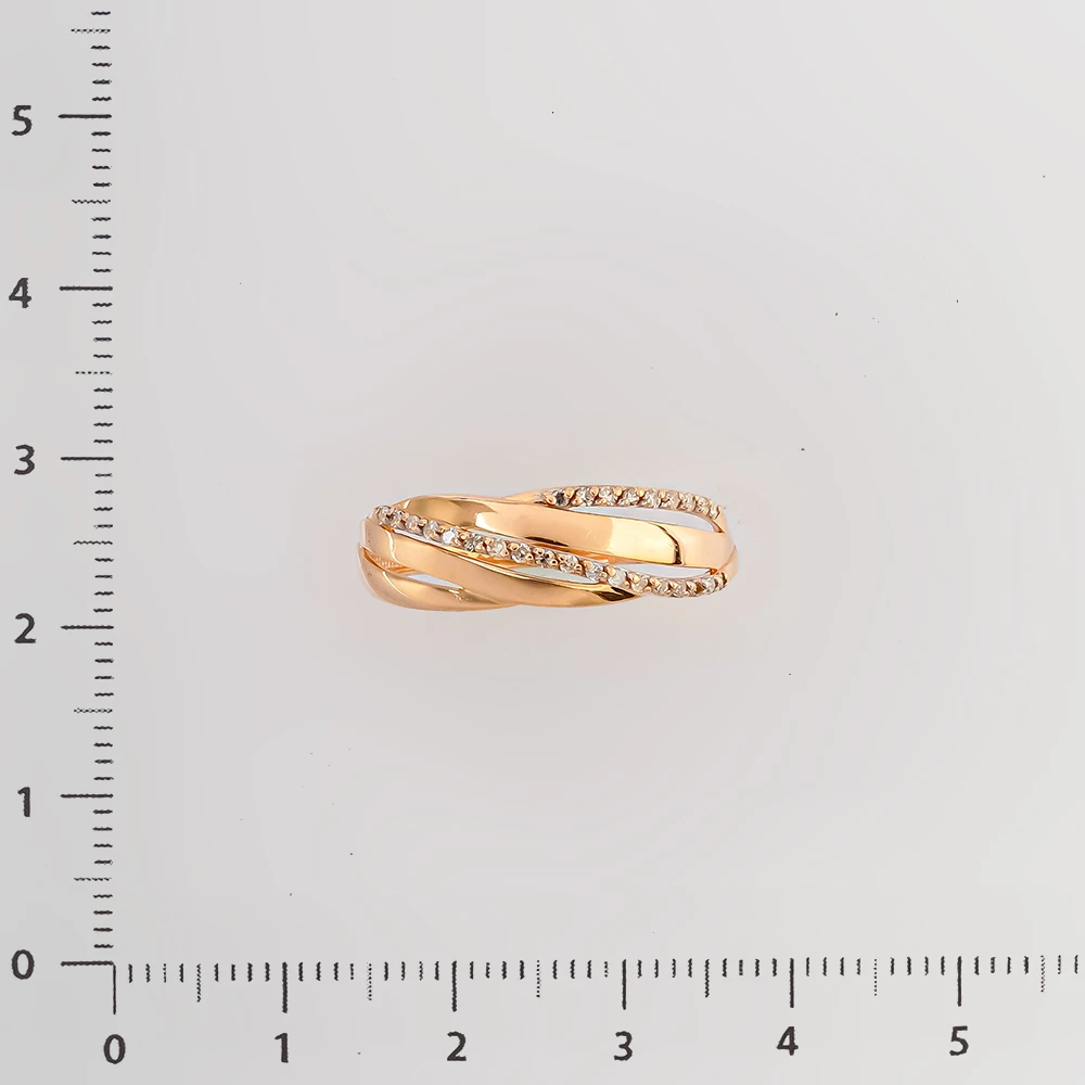 Кольцо с бриллиантом из красного золота 585 пробы