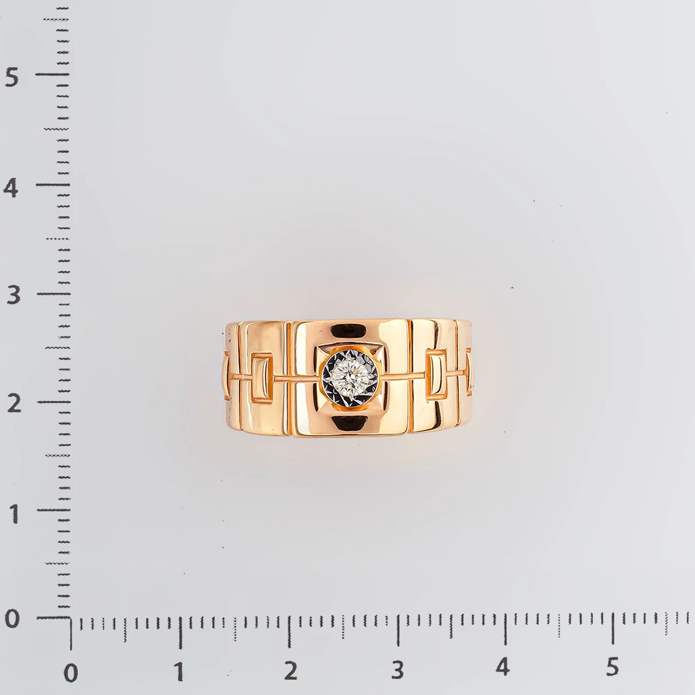 Кольцо с бриллиантом из красного золота 585 пробы