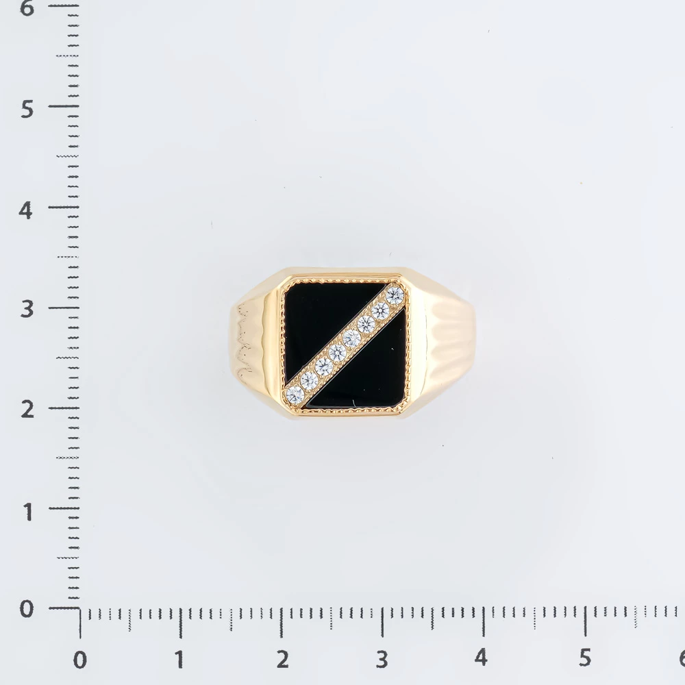 Кольцо с ониксом из красного золота 585 пробы Кольцо с ониксом из красного золота 585 пробы